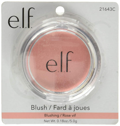 E.l.f. cosmetics face blusher open compact displaying the rosy powder texture