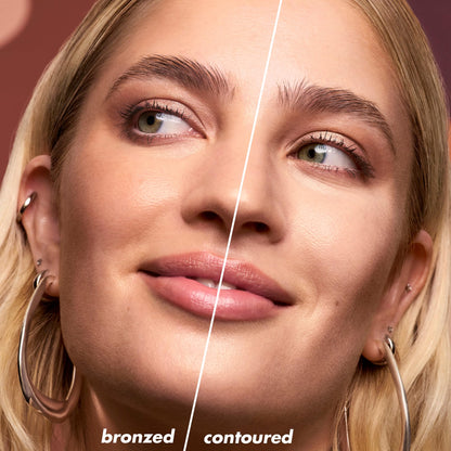 Angled studio shot of the vegan and cruelty free liquid bronzer packaging.
