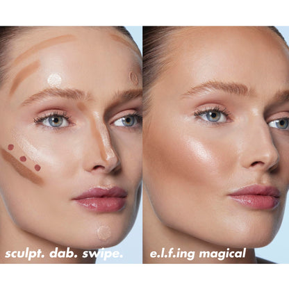 Luminous dewy makeup look using e.l.f. liquid blush wand