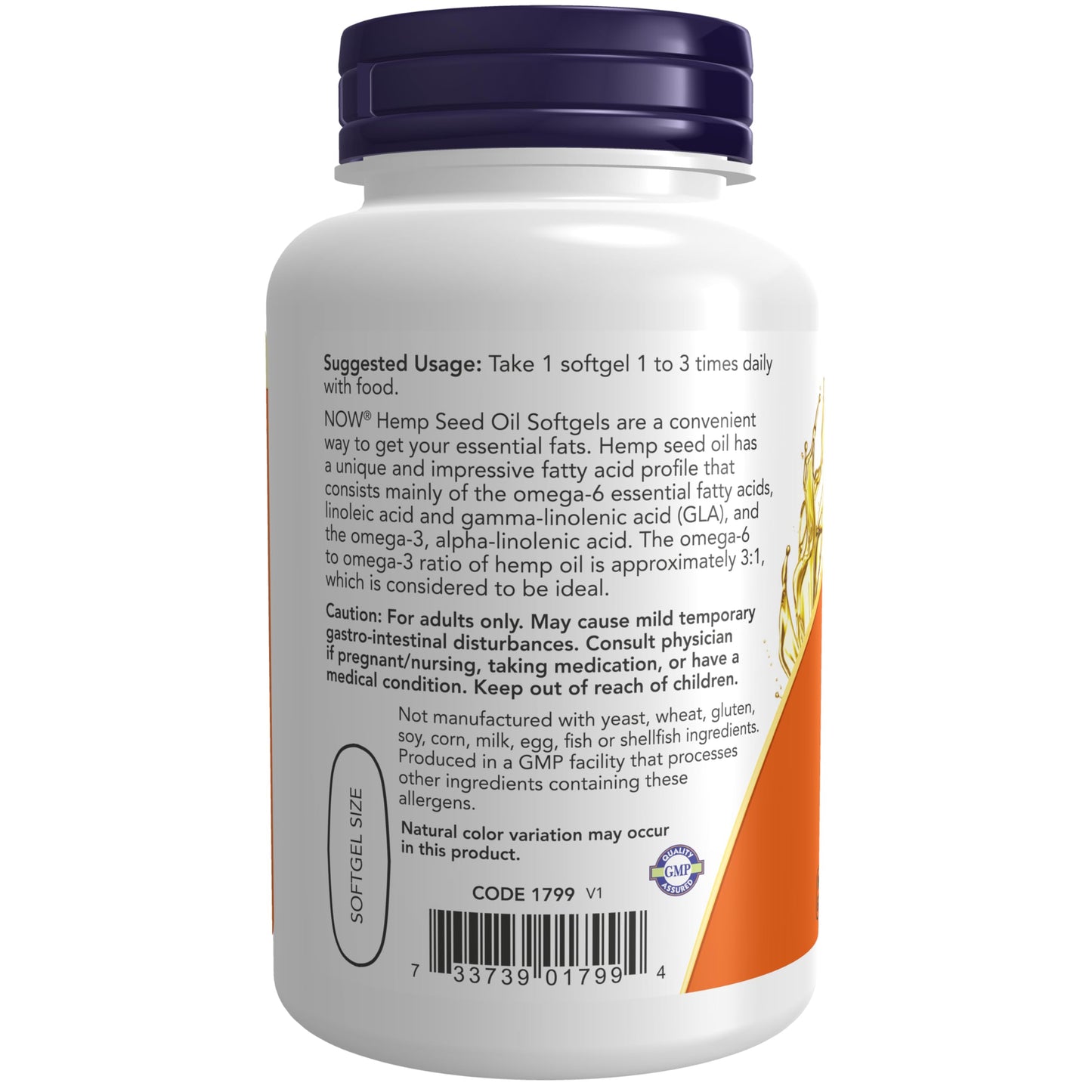 NOW Foods Hemp Seed Oil softgel texture and quality