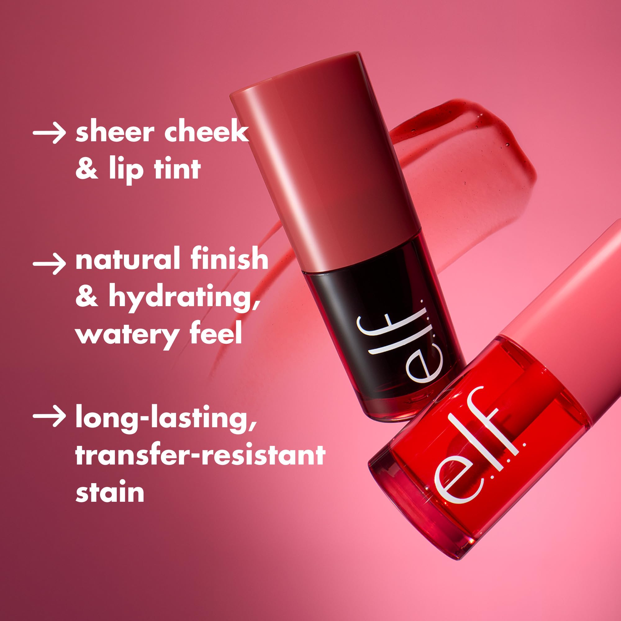 E.l.f. liquid blush and lip tint applicator wand close-up.