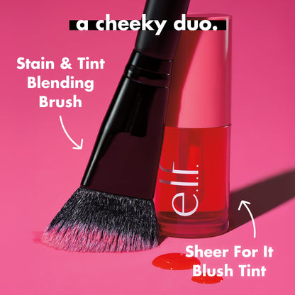 USA imported e.l.f. Sheer For It Blush Tint bottle on a clean background highlighting the 6.8 milliliter size