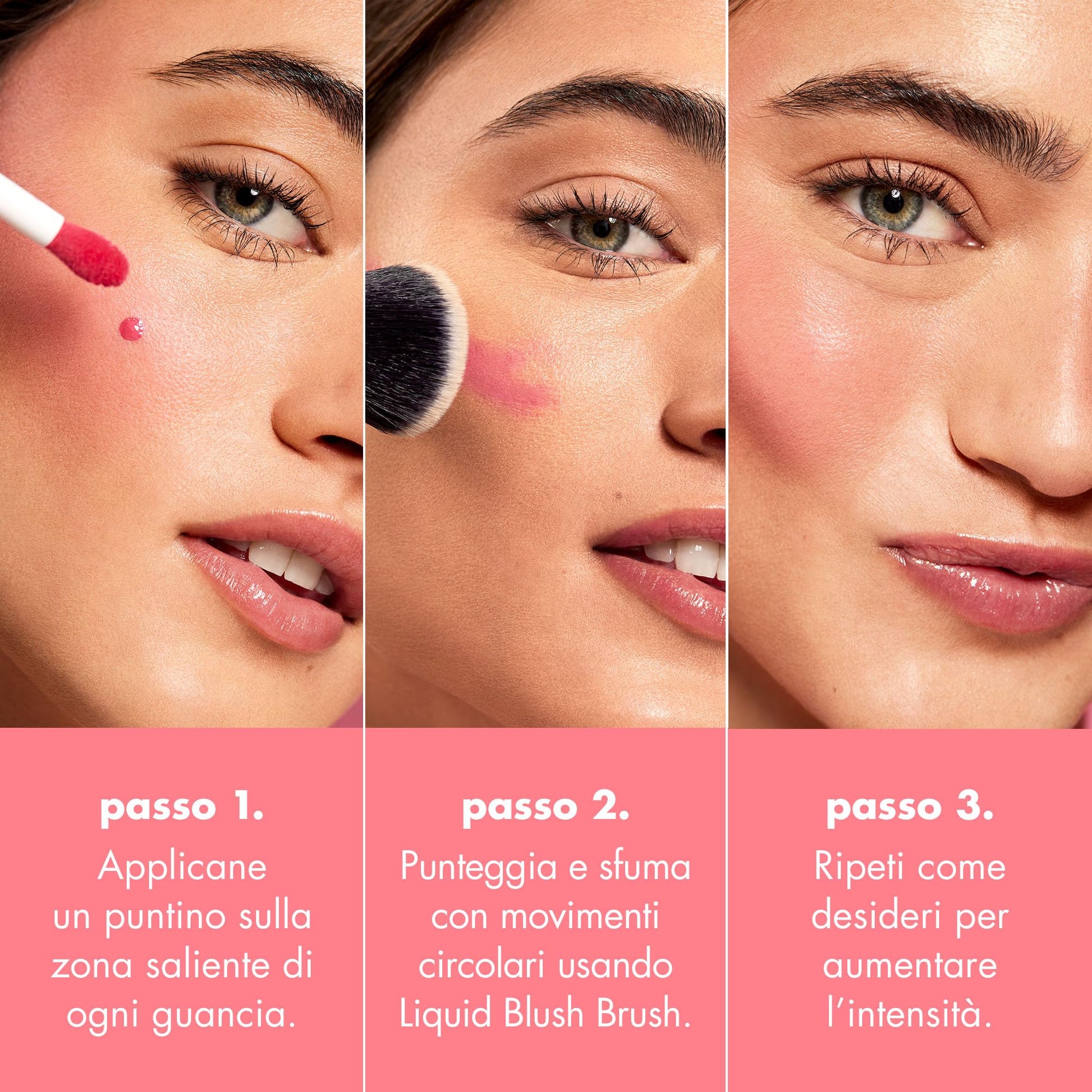 Close up of the texture and blendability of the long lasting blush formula