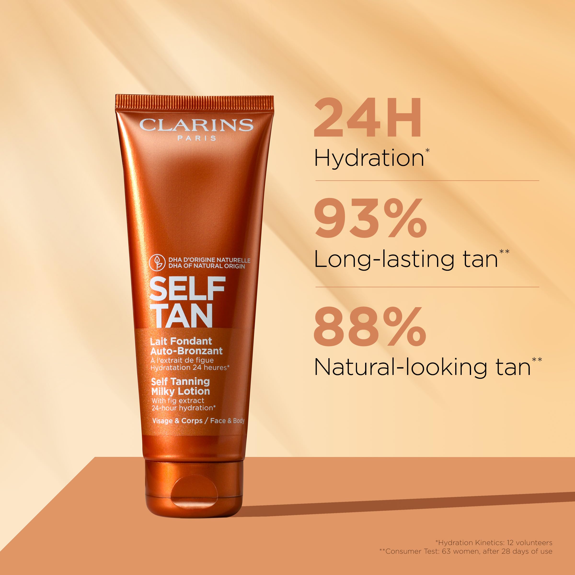 Clarins self-tanner packaging 125ml bottle