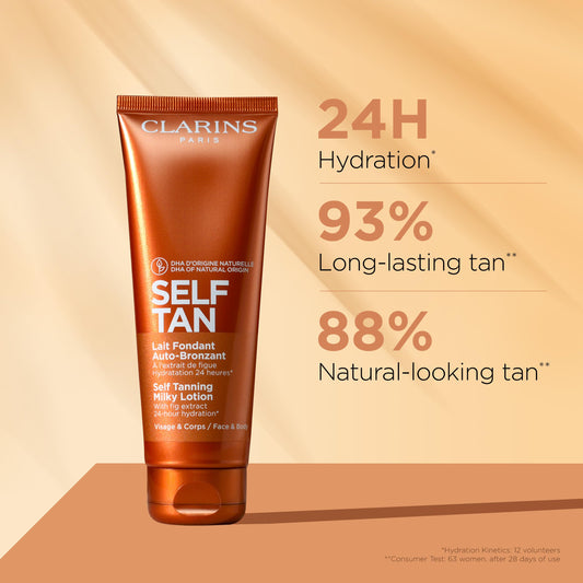 Clarins self-tanner packaging 125ml bottle