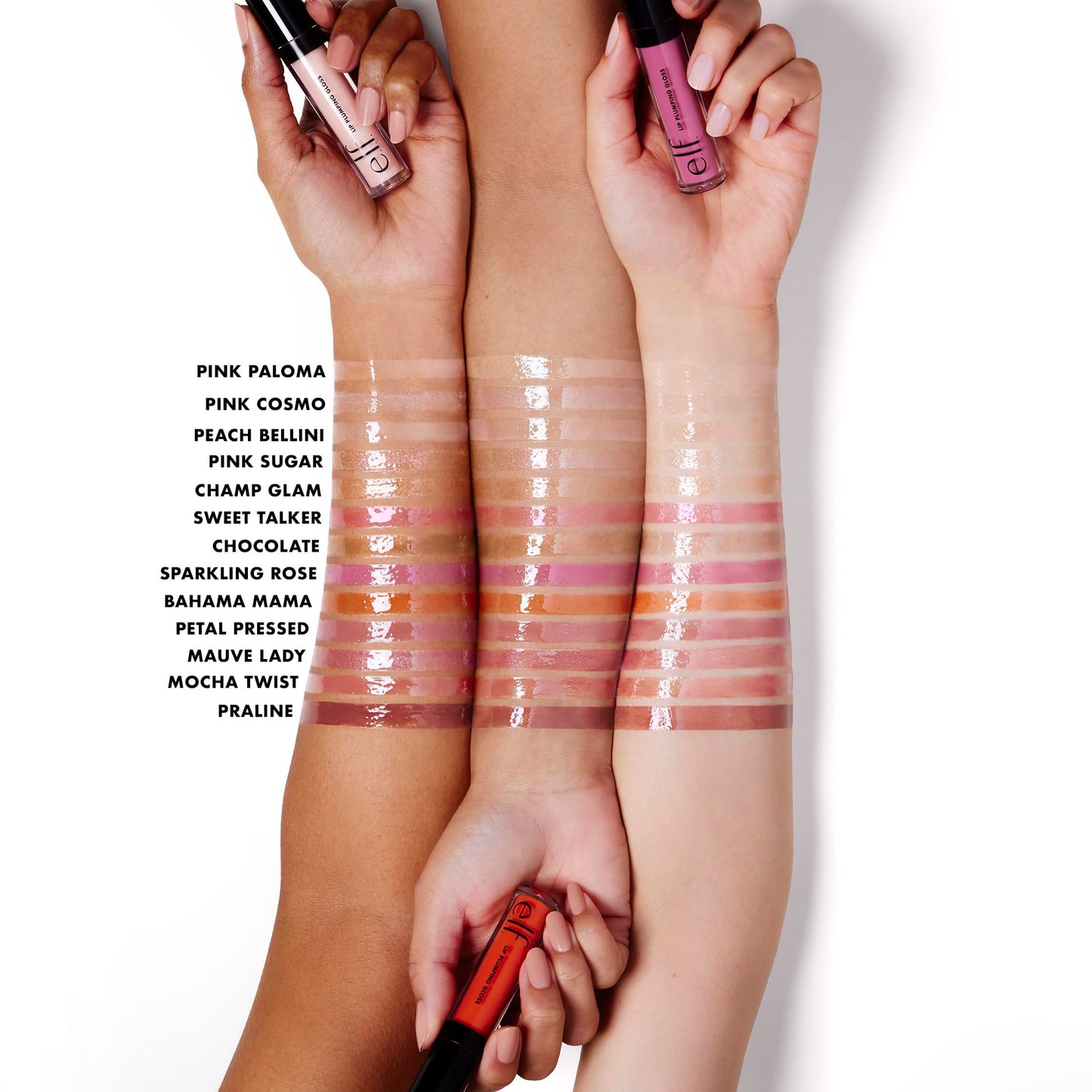 E.l.f. Lip Plumping Gloss Pink Cosmo swatch on skin