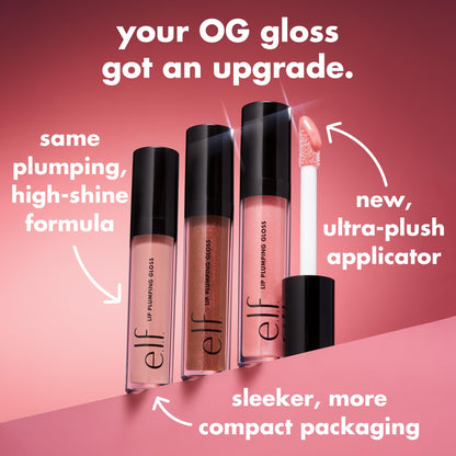 E.l.f. Lip Plumping Gloss Pink Cosmo bottle close up