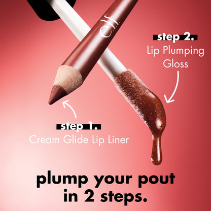 E.l.f. Lip Plumping Gloss applied on lips for fullness