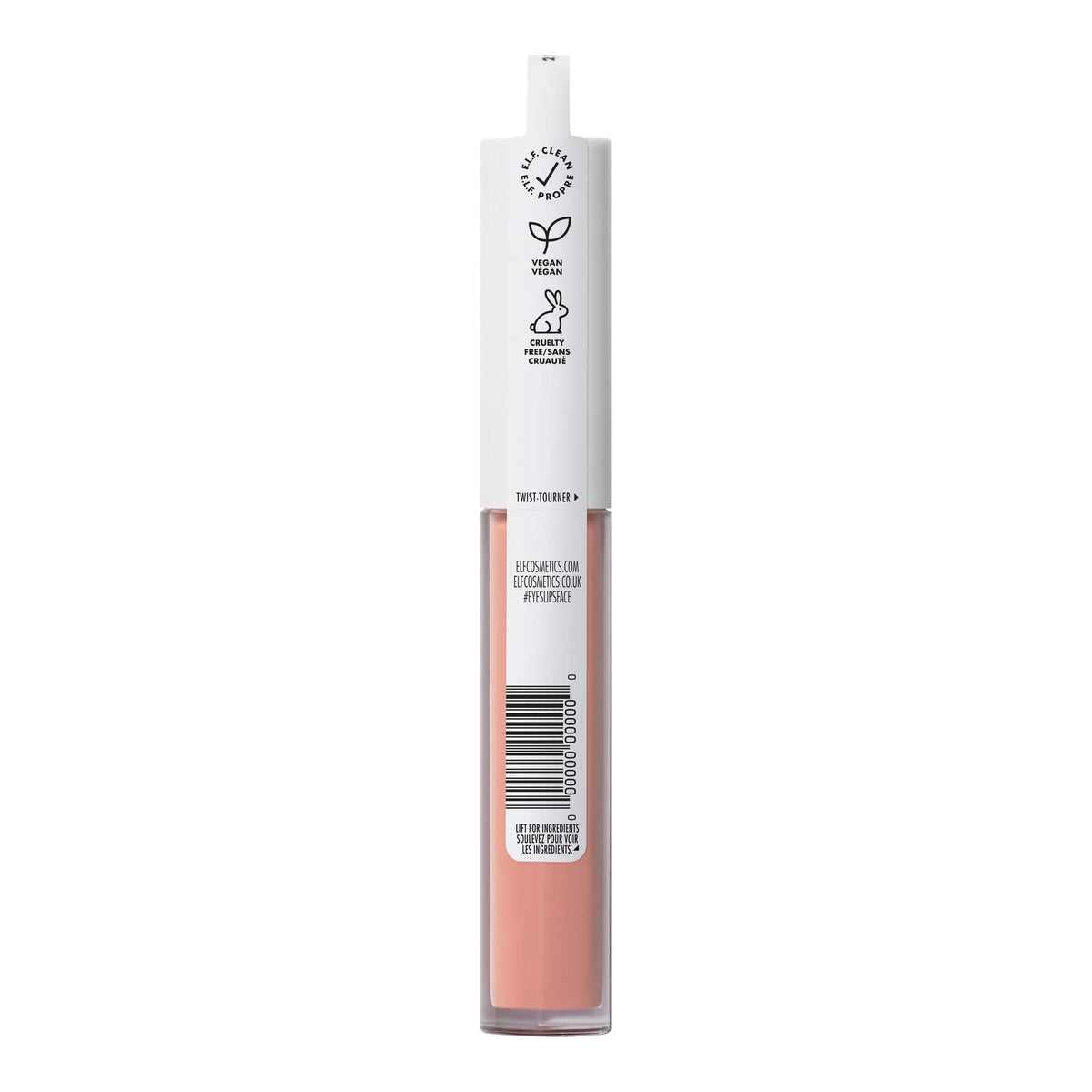 E.L.F. Lip Lacquer Whisper Pink lifestyle product display