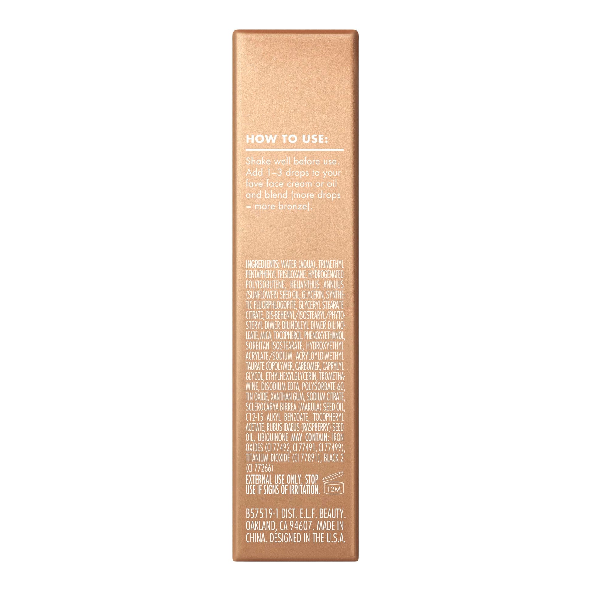 E.l.f. Skin Bronzing Drops Mini size reference