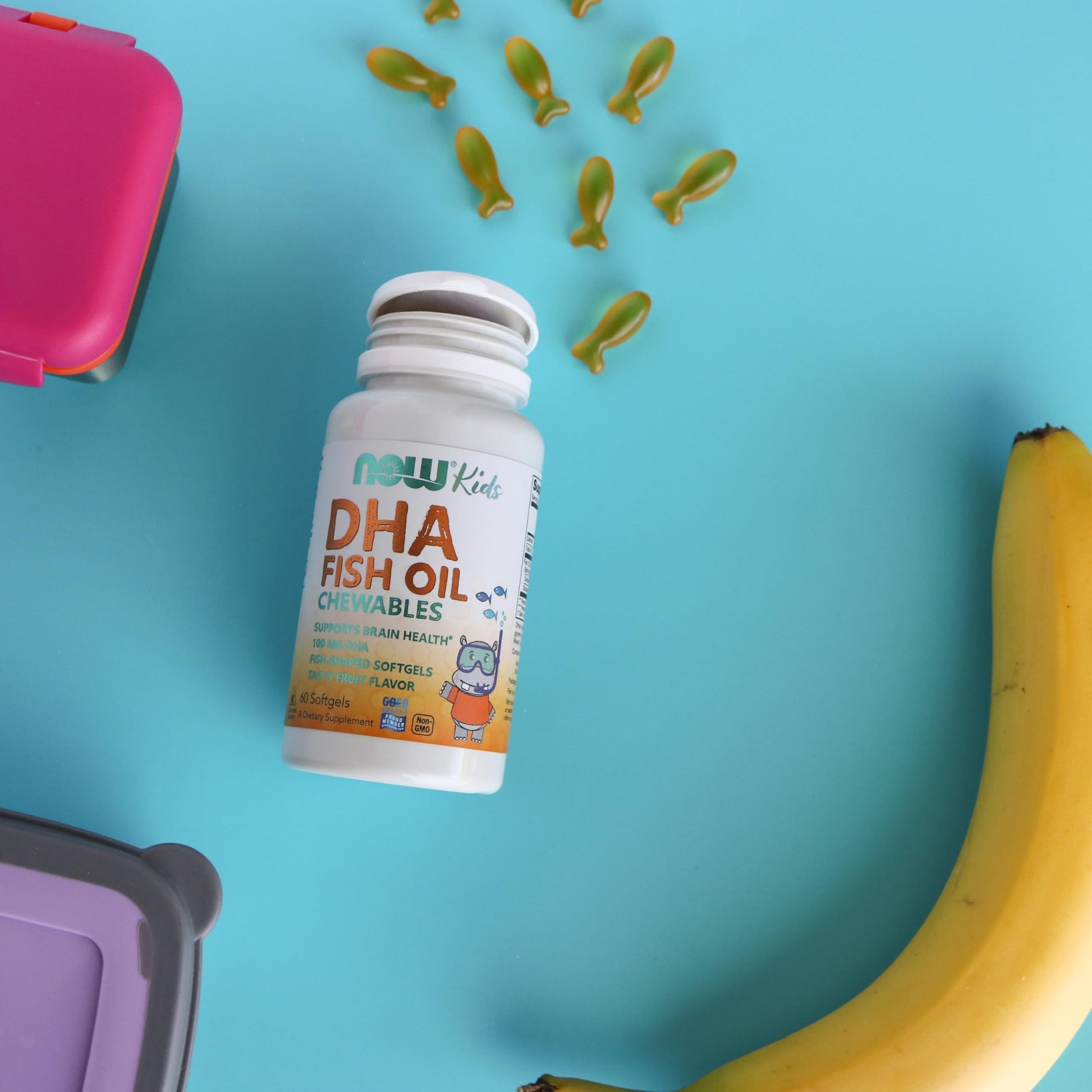 Now Foods Kids DHA packaging showcasing certified heavy metal free manufacturing standards
