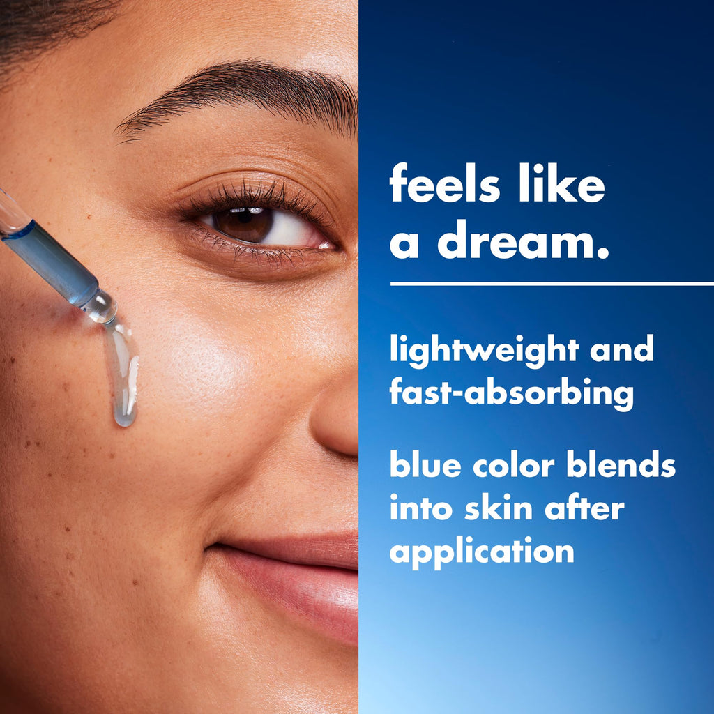 E.L.F. Skin Youth Boosting Blue Ty Sleep Night Oil texture and blue tint