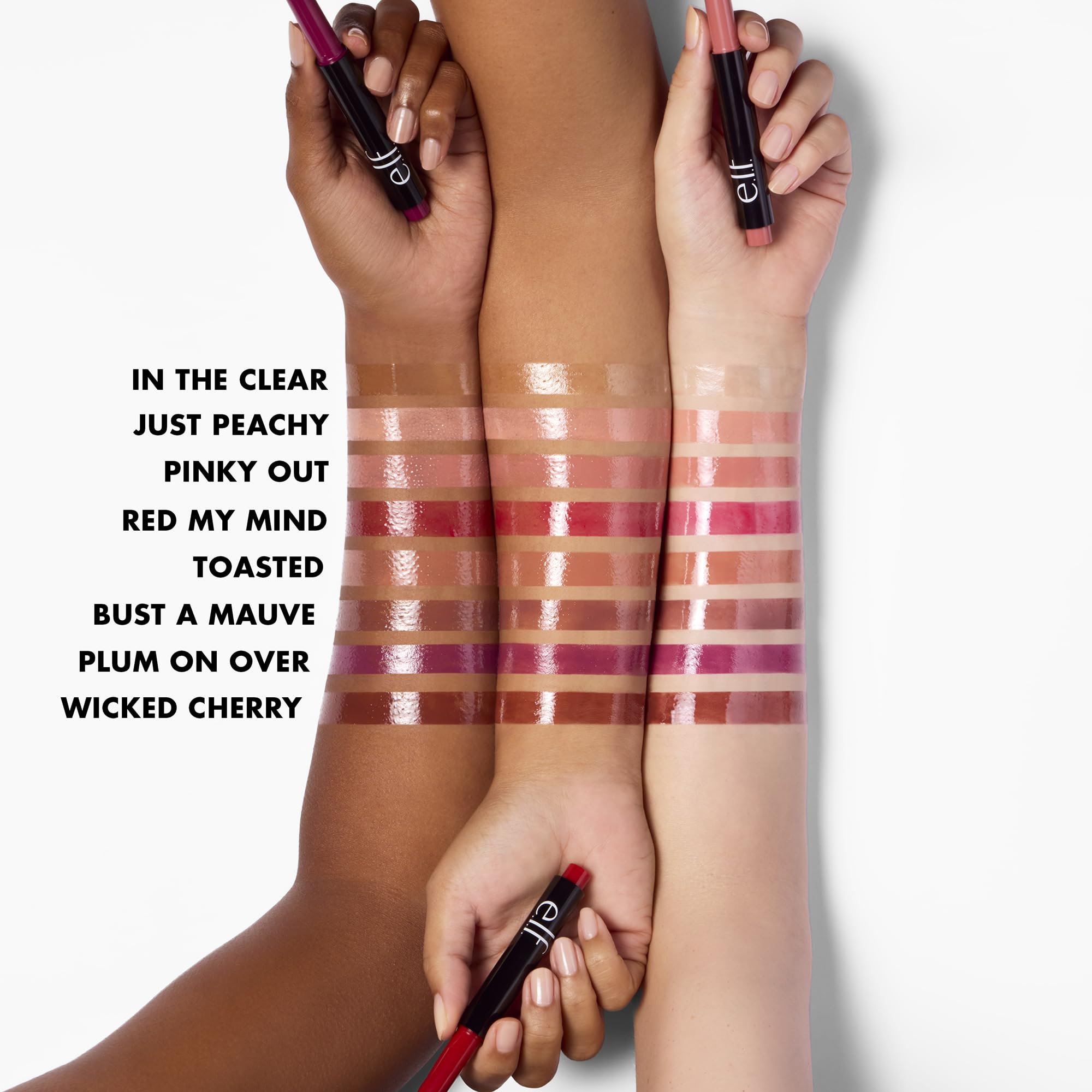 E.l.f. three in one lip plumper gloss and balm clear product swatch