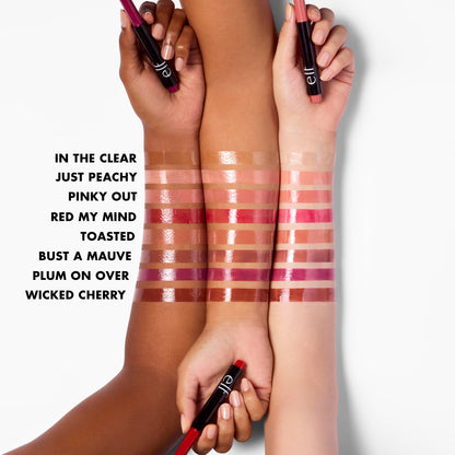 E.l.f. three in one lip plumper gloss and balm clear product swatch