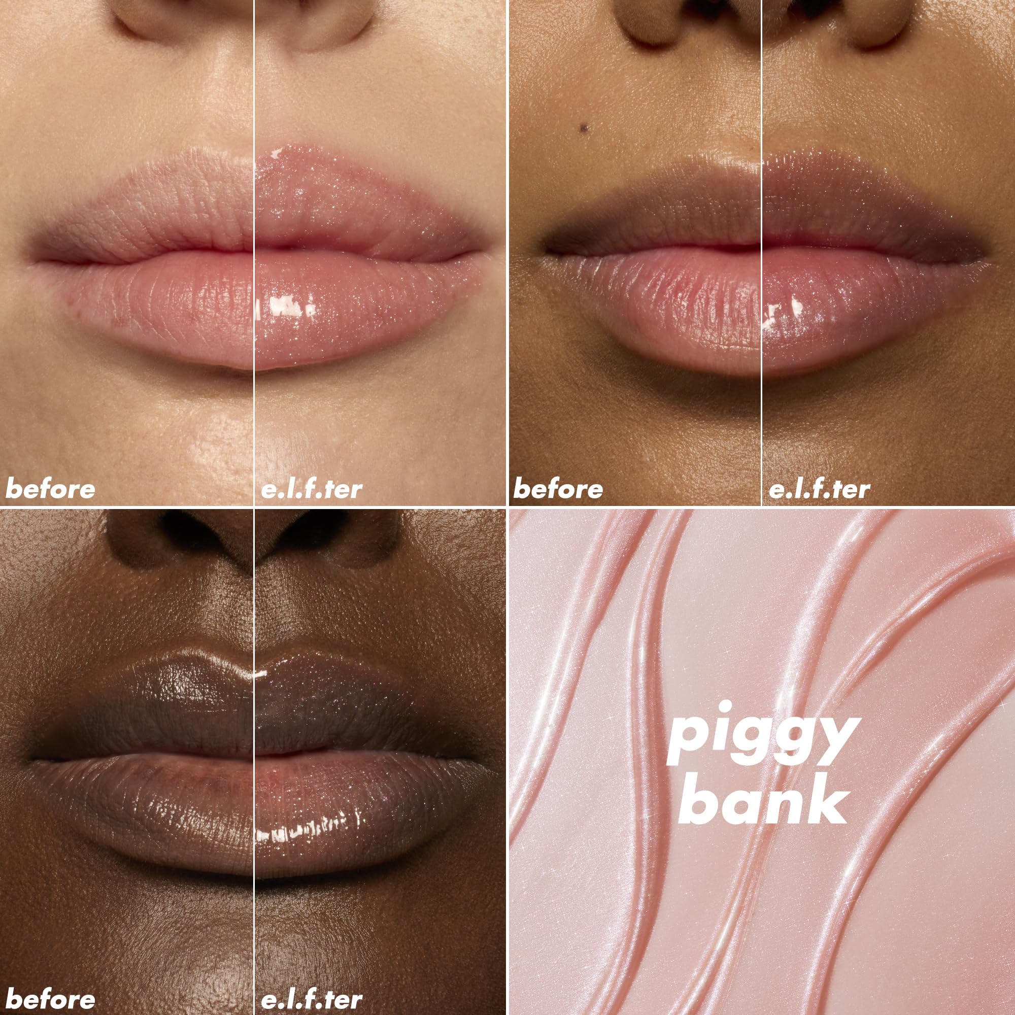 E.l.f. Glow Reviver Piggy Bank lip oil texture swatch