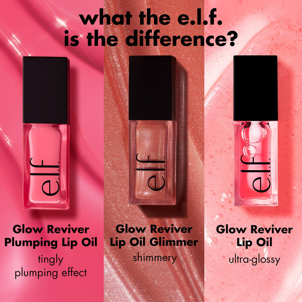 E.l.f. Glow Reviver Plumping Lip Oil Piggy Bank lifestyle gloss texture shot
