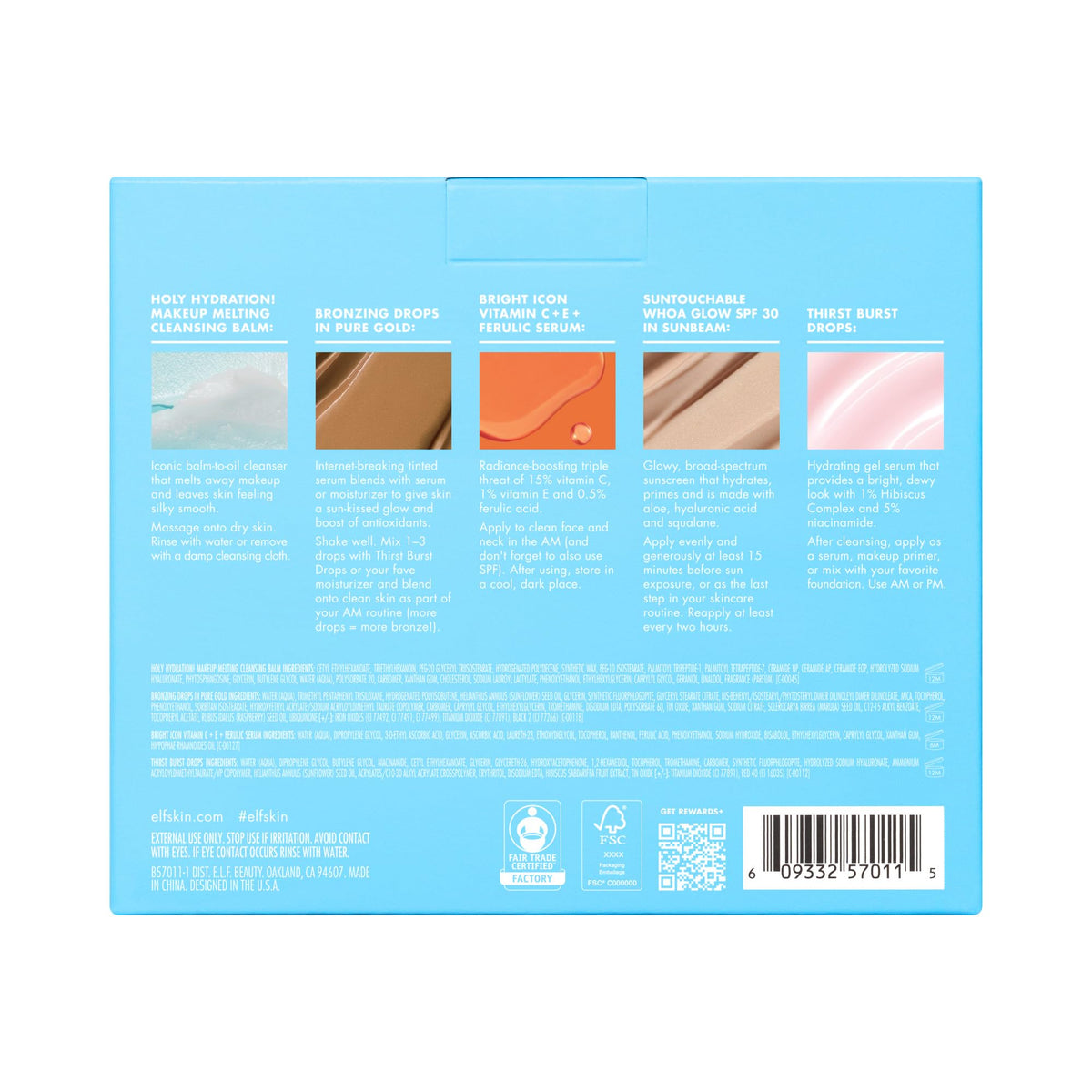 E.l.f. Best And Obsessed skincare kit open box showing all five minis