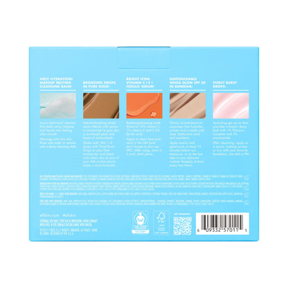 e.l.f. Holy Hydration Thirst Burst Drops mini bottle displaying hydrating skincare benefits.