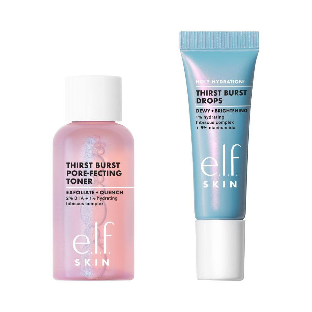 Side profile of e.l.f. skincare minis displaying brand labeling