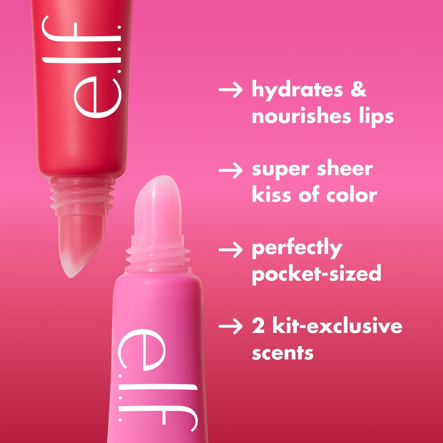 Close up of E.l.f. Squeeze Me lip balm application