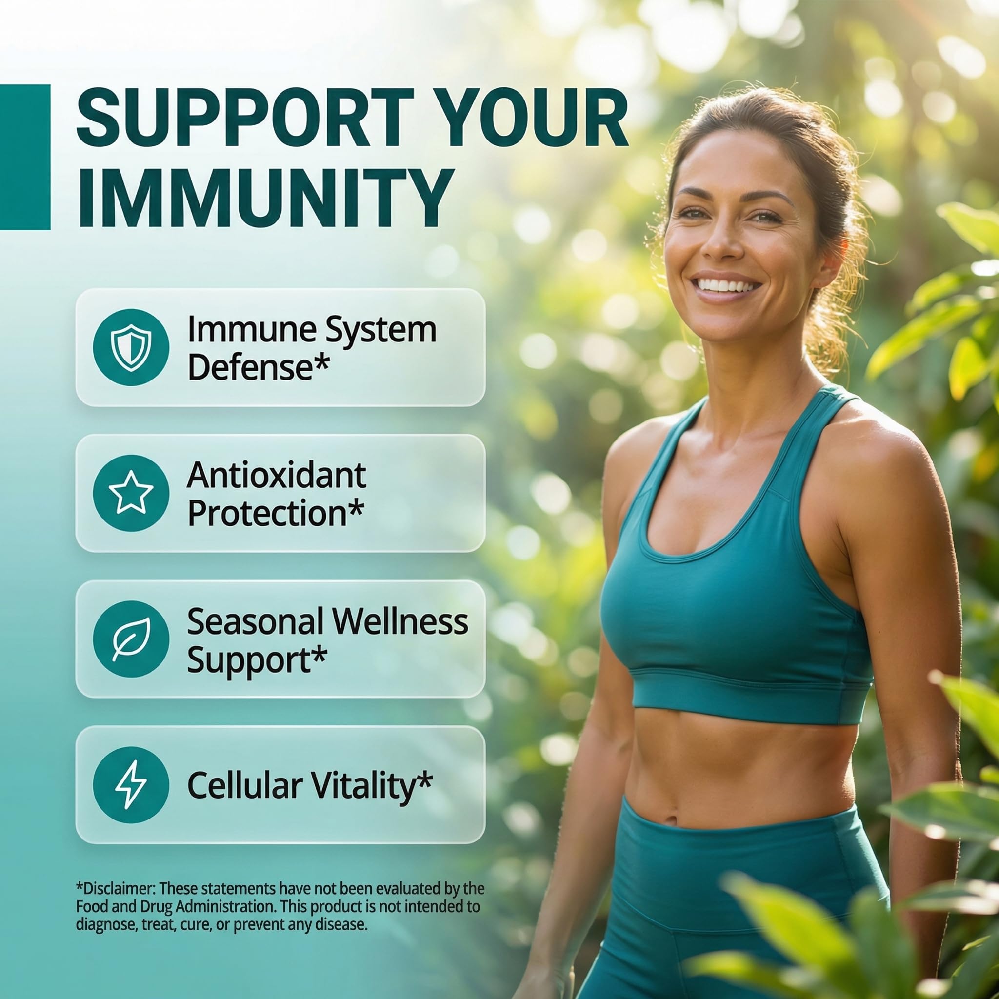 Clean Nutraceuticals Immune Bloom bottle showing full list of vitamins minerals and botanical ingredients.