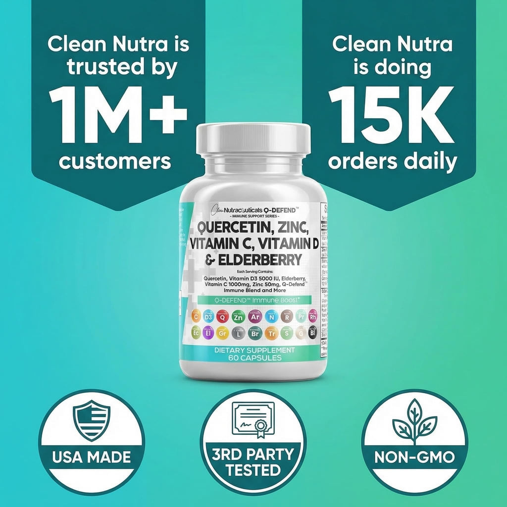 Clean Nutraceuticals Q Defend 60 count bottle top cap view