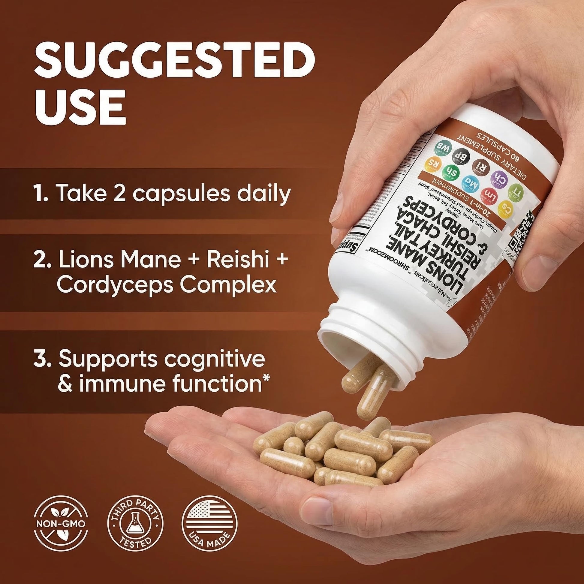 Clean Nutraceuticals advanced 20 in 1 blend label features outlining natural immune defense ingredients.
