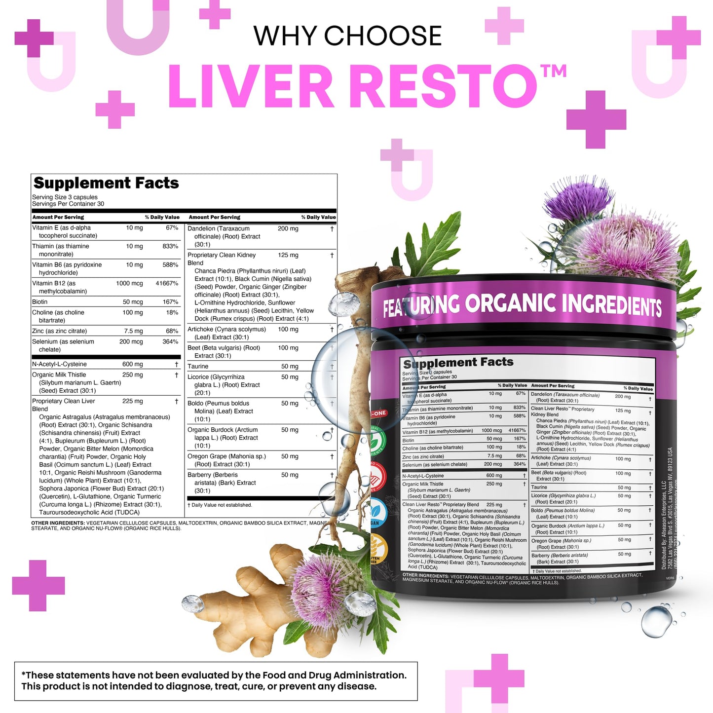 Clean Nutraceuticals multi ingredient liver defense supplement bottle displaying 32 in 1 formula
