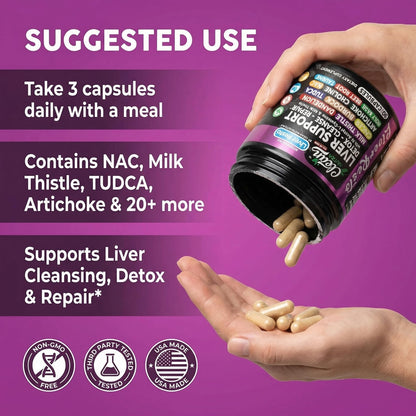 Premium imported Clean Nutraceuticals liver support capsules with dandelion root and artichoke extract