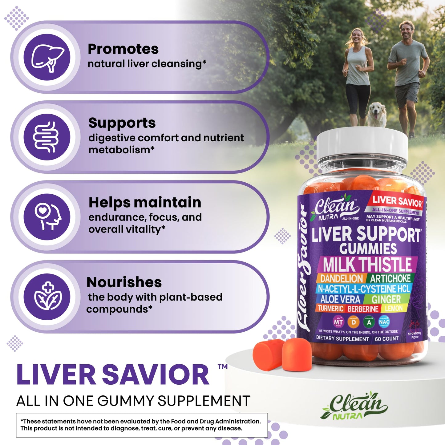 Clean Nutra USA imported dietary supplement bottle for liver cell health