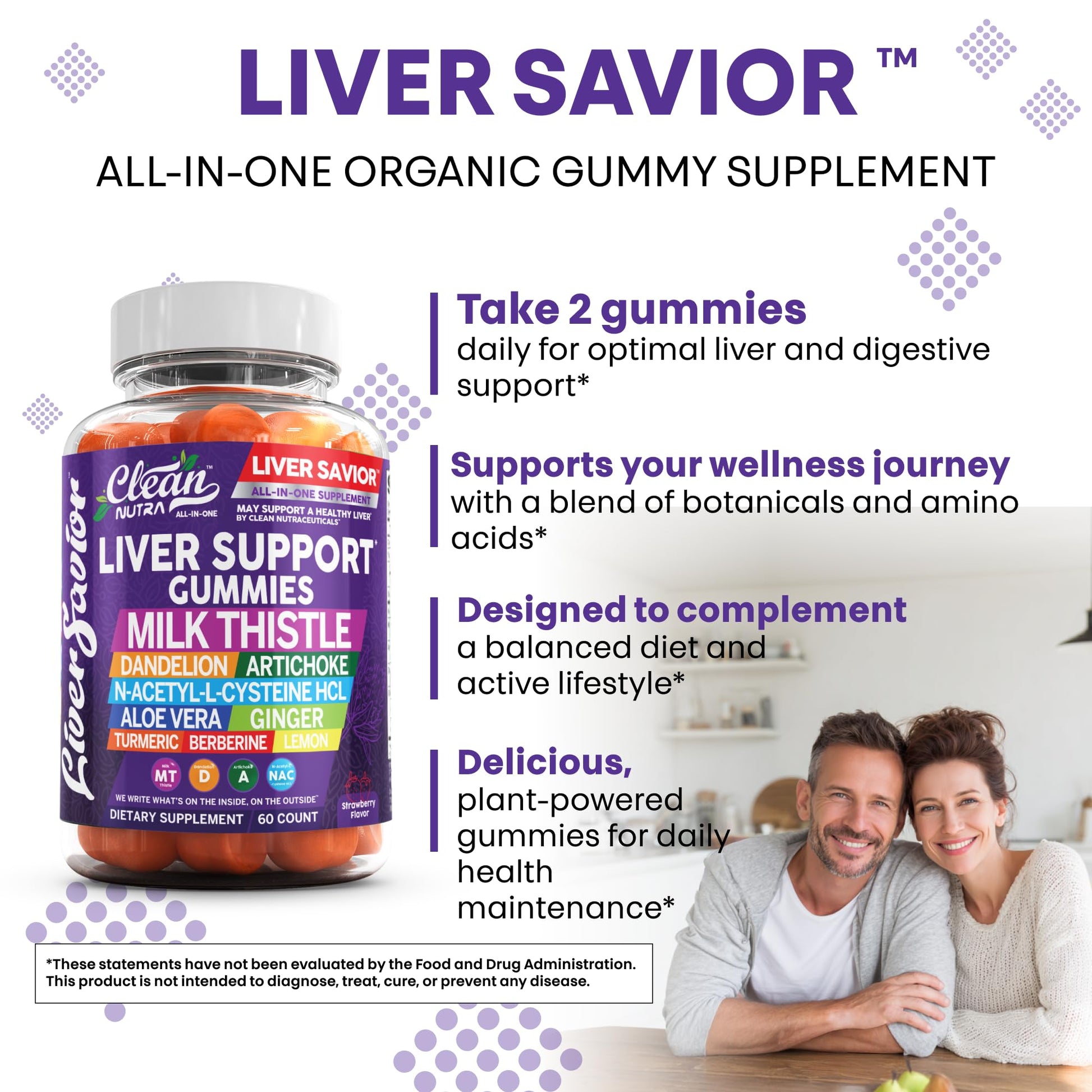 Clean Nutraceuticals milk thistle and dandelion root herbal blend gummies
