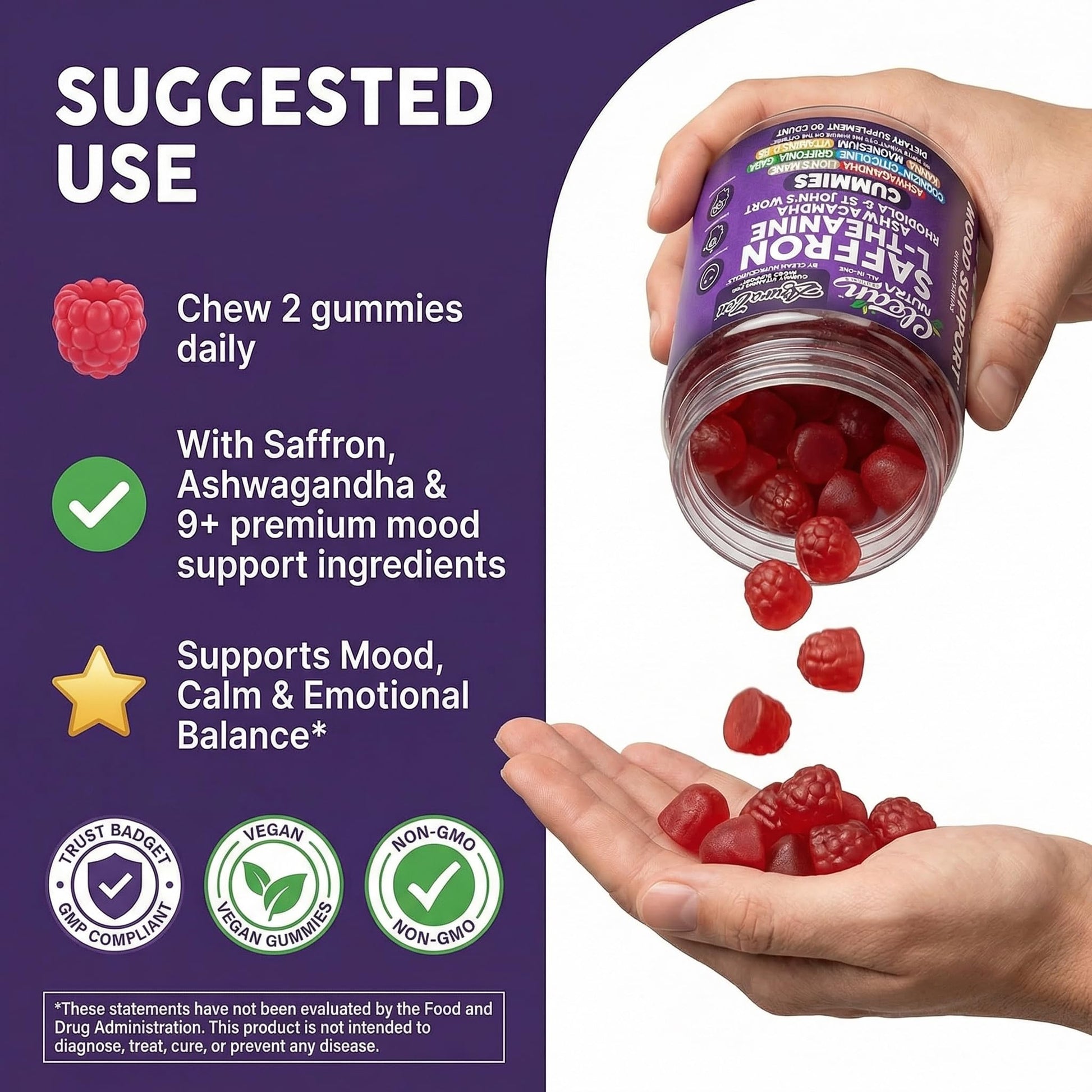 Clean Nutraceuticals AuraZen packaging illustrating stress relief and emotional balance benefits.