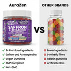 Top angle view of Clean Nutraceuticals saffron and ashwagandha dietary supplement container.