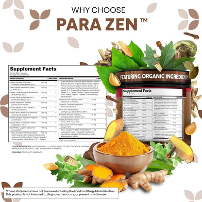 Clean Nutraceuticals Wormwood And Black Walnut Gut Health Supplement Back Label Details