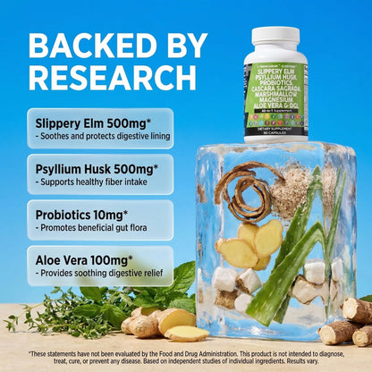 Back label of Qpuyt GI Defend showing supplement facts