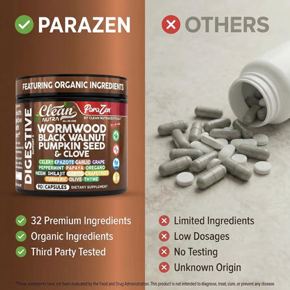Clean Nutraceuticals Wormwood And Black Walnut Gut Health Supplement Capsule Texture