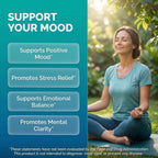 Clean Nutraceuticals mood support dietary supplement label showing supplement facts and herbal ingredients