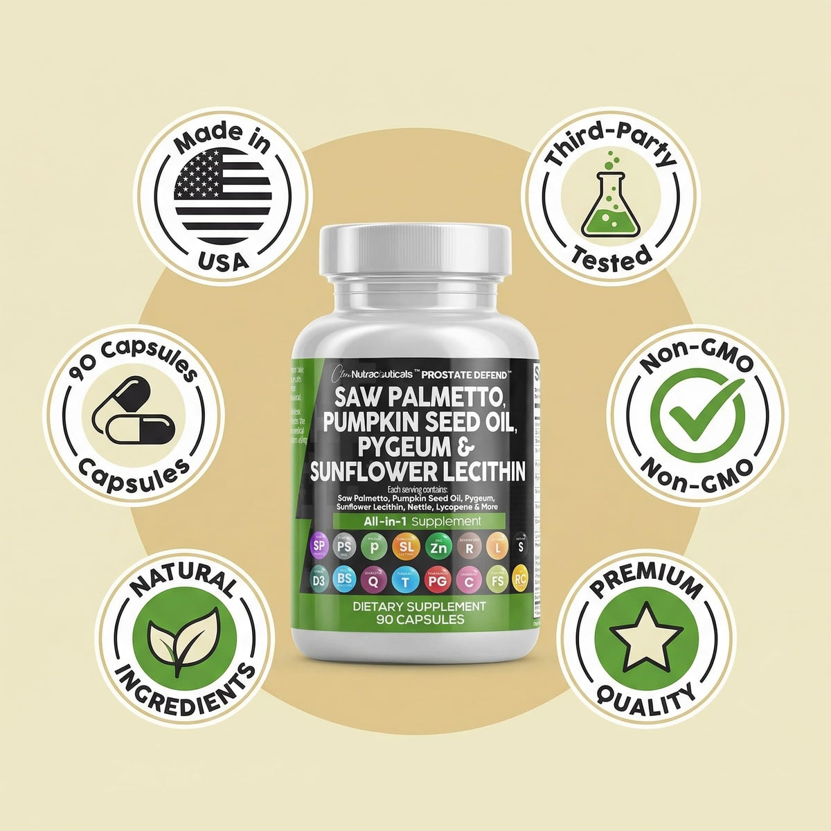 Clean Nutraceuticals 90 gelatin capsules authentic bottle display