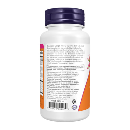 Now Foods Co-Enzyme B-Complex vegetarian capsules close up