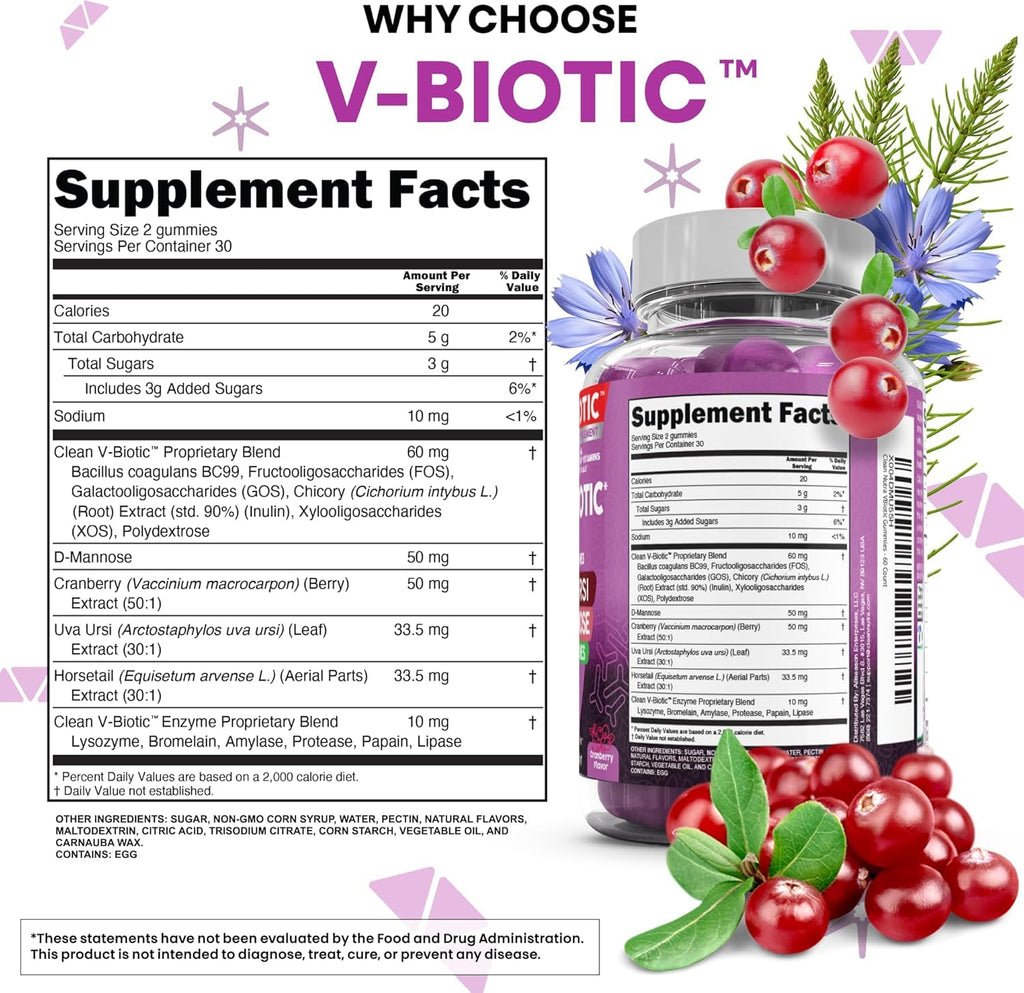 Clean Nutra Vbiotic Vaginal Probiotic packaging details