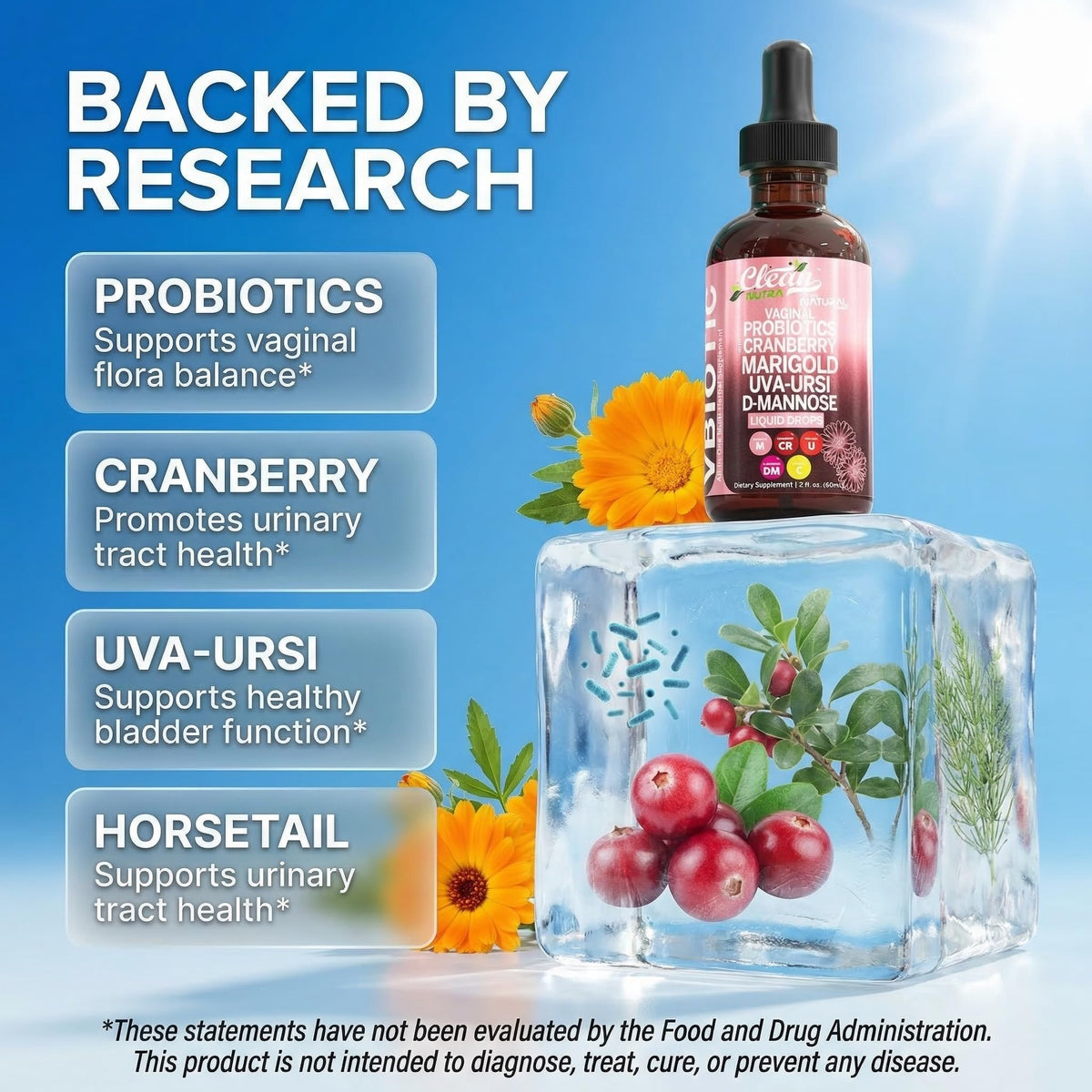Clean Nutra VBiotic Vaginal Probiotic Drops Ingredient Details