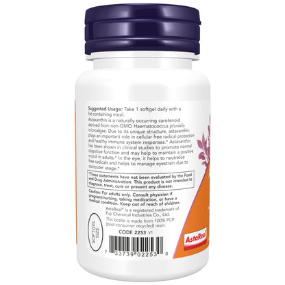 Premium imported astaxanthin antioxidant supplement capsule layout showcasing the high potency formula.