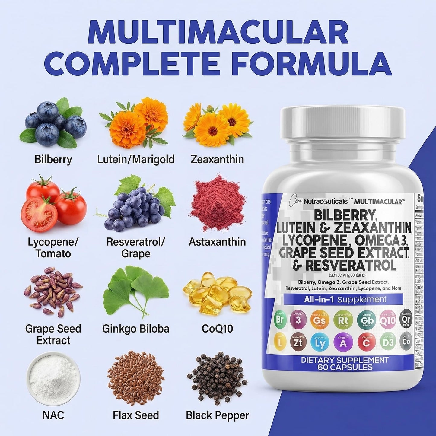 Authentic USA imported MultiMacular dietary supplement for blue light protection