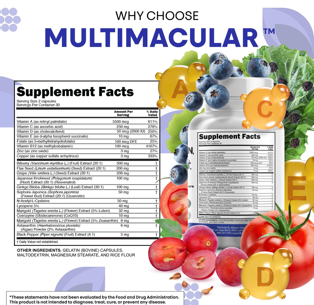 Clean Nutraceuticals ocular nutritional food supplement capsules for adults