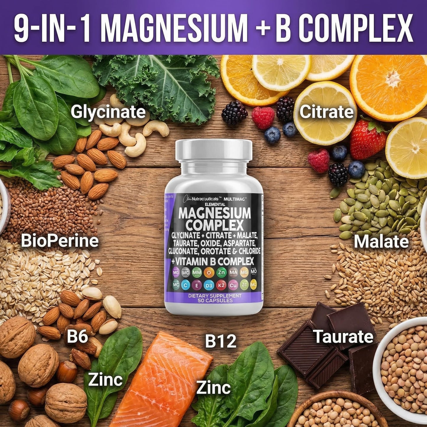 Clean Nutraceuticals advanced magnesium formula featuring zinc copper and vitamin B complex overview