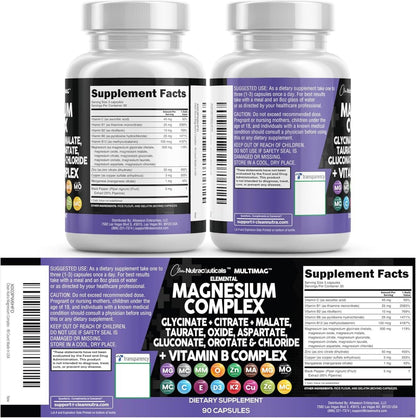 Authentic USA imported Clean Nutraceuticals magnesium complex packaging showing product ingredients list