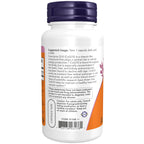 Now Foods Coenzyme Q10 supplement bottle back label with ingredients