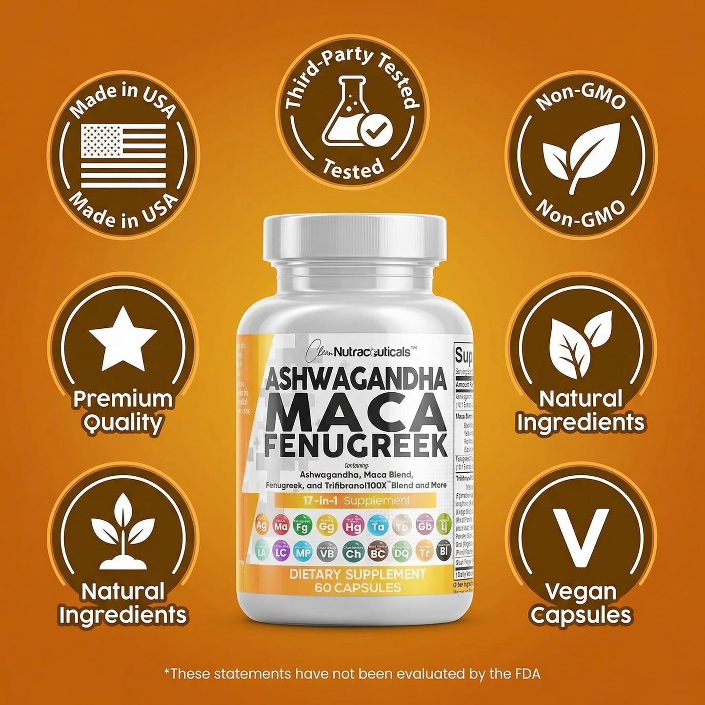 Natural thyroid and stress support capsule supplement by Clean Nutraceuticals