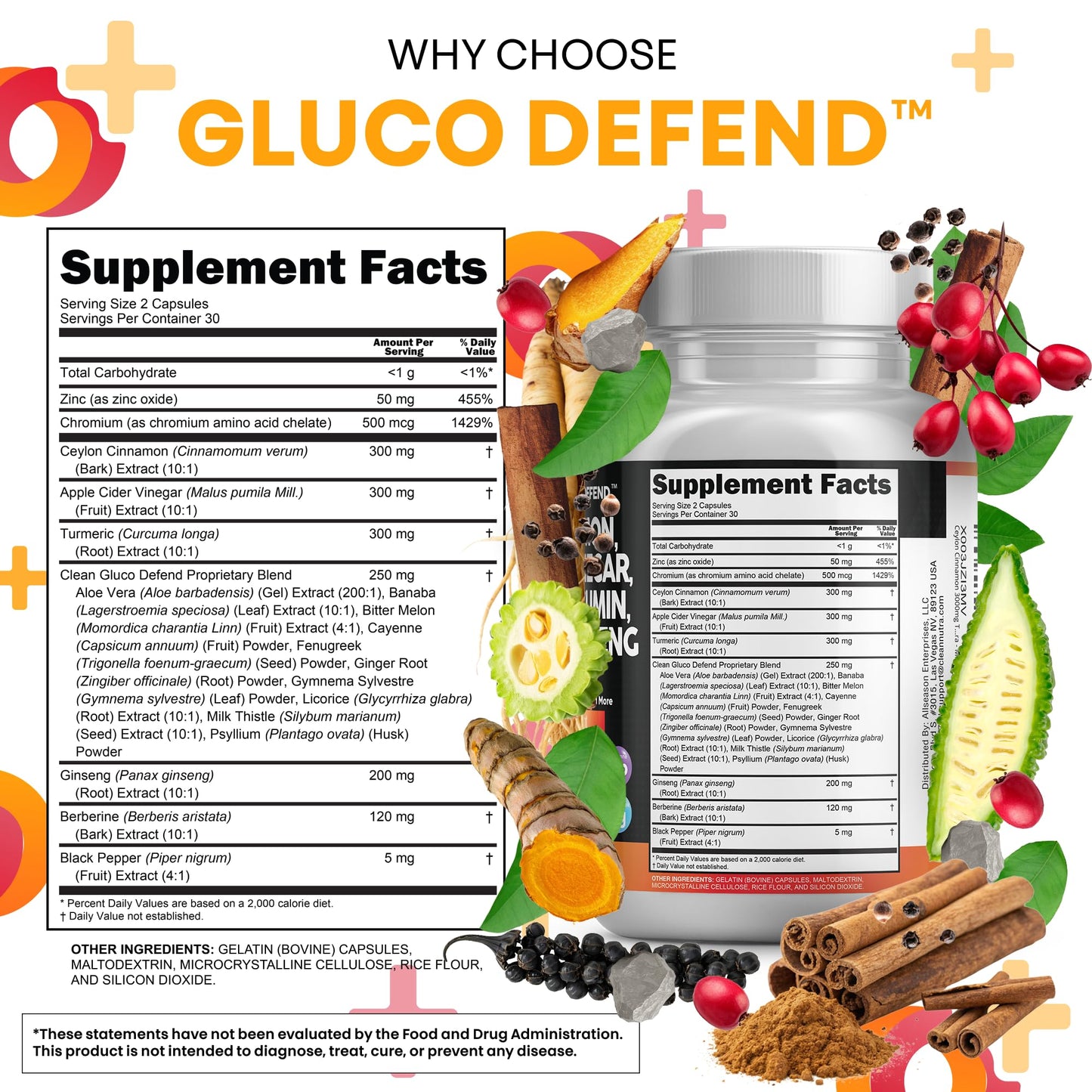 Top cap view of authentic Clean Nutraceuticals Gluco Defend bottle