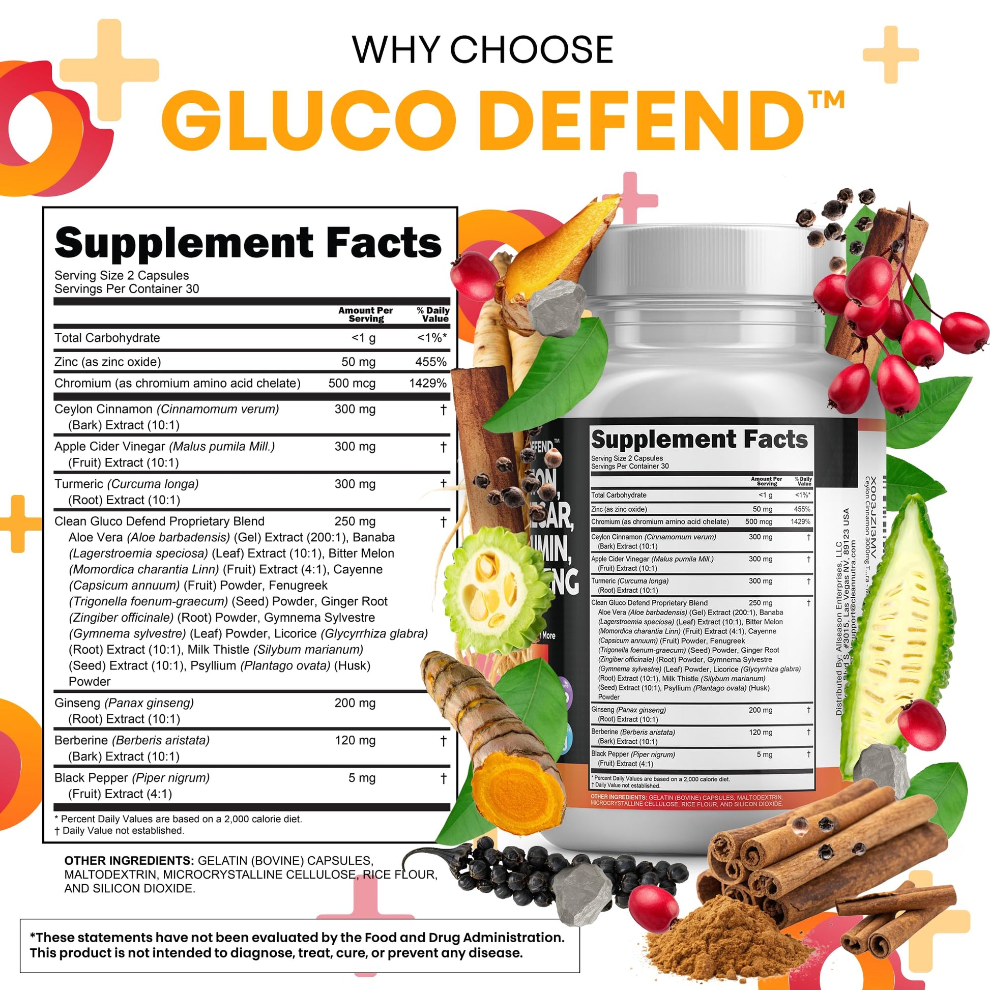 Top cap view of authentic Clean Nutraceuticals Gluco Defend bottle